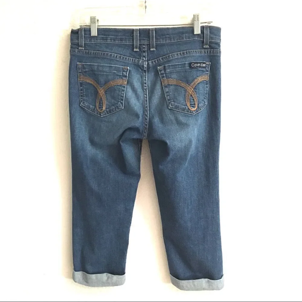 ‎Calvin Klein cropped cuffed jeans 28
